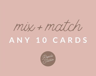 Mélangez et associez au choix, 10 cartes : lot de cartes de voeux, lot de cartes de voeux, carte pour toutes les occasions, lot de cartes à mélanger et assortir, assortiment de cartes