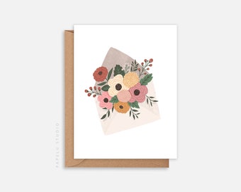 Carte de voeux de bonne cause | Anniversaire | carte de correspondance | Je pense à vous | Courrier fleuri - LOV005
