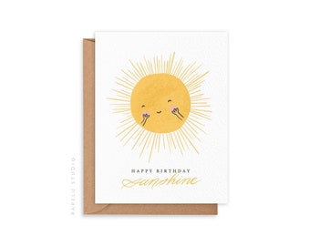 Happy Birthday Sunshine Greeting Card | Cute Birthday Card | Happy Sun - BIR021