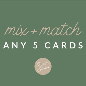 Mélangez et associez 5 cartes au choix - lot de cartes de voeux, lot de cartes de voeux, carte pour toutes les occasions, lot de cartes à mélanger et à combiner, assortiment de cartes