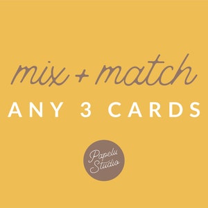 Mélangez et associez au choix 3 cartes - lot de cartes de voeux, lot de cartes de voeux, carte pour toutes les occasions, lot de cartes à mélanger et assortir, assortiment de cartes