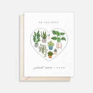 Carte de voeux de maman végétale | Carte d'anniversaire pour maman | Fête des Mères | À la meilleure maman plante que je connaisse - MOM002