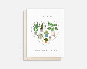 Carte de voeux de maman végétale | Carte d'anniversaire pour maman | Fête des Mères | À la meilleure maman plante que je connaisse - MOM002