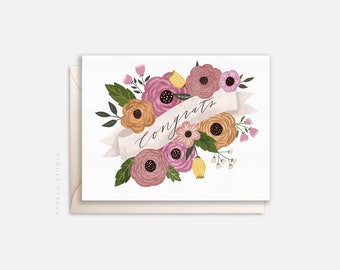 Congratulations Greeting Card | Floral Bouquet - CON001