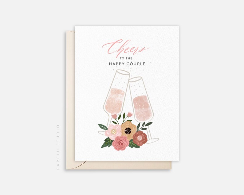 Carte de voeux de mariage | Bravo à l'heureux couple - CON002 image 1