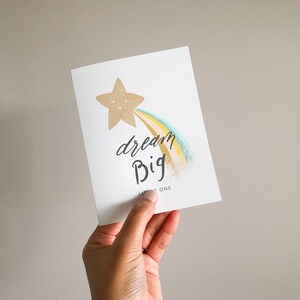 Baby Greeting Card First Birthday Shooting Star Dream Big Little One BAB002 image 2