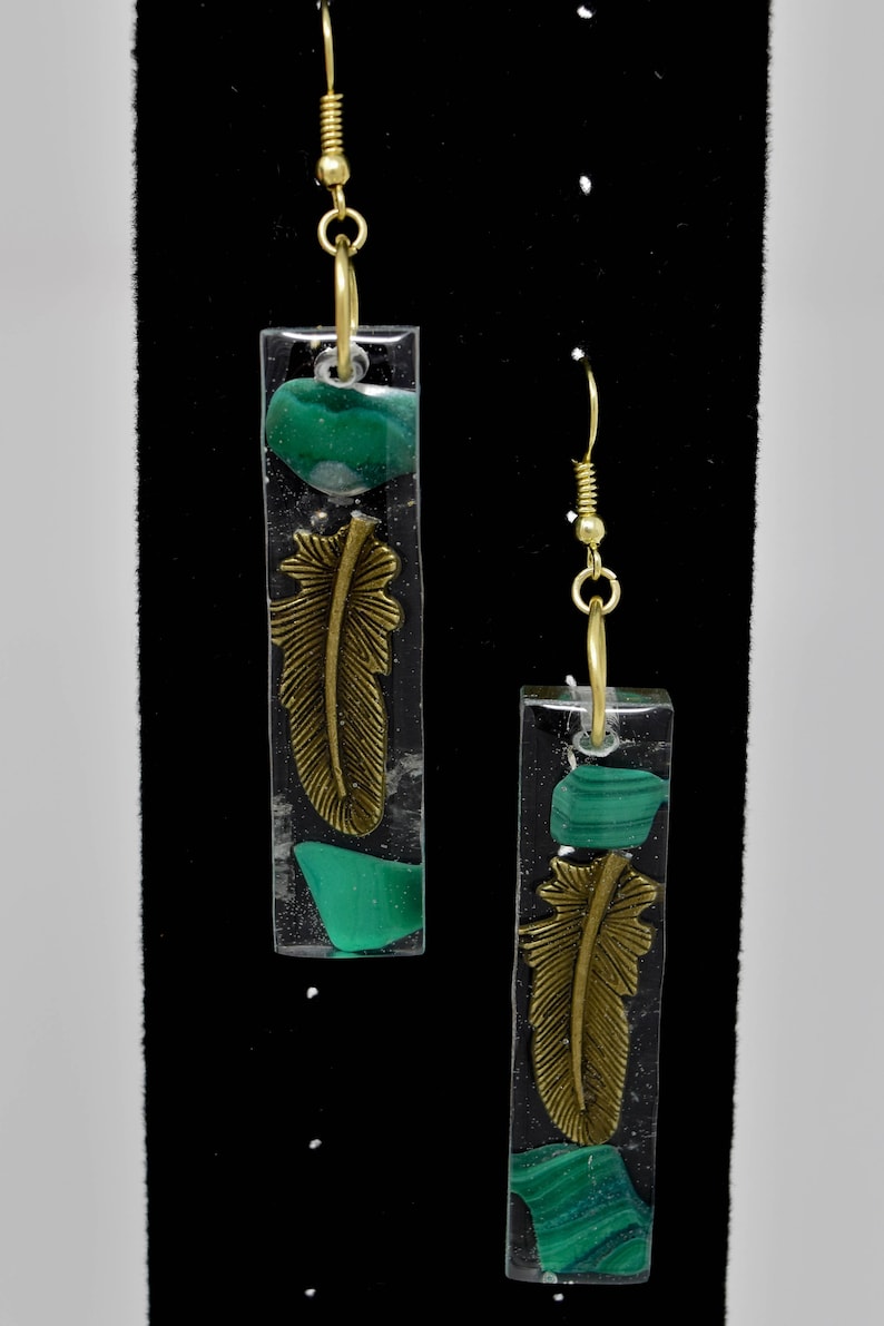 Orgone energy Malachite Orgonite Necklace /& Earring Set for Heart Chakra Taurus Birthstone,EMF protection Healing and Well-being