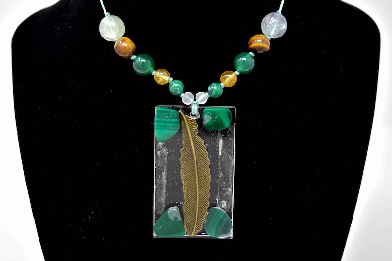 Orgone energy Malachite Orgonite Necklace /& Earring Set for Heart Chakra Taurus Birthstone,EMF protection Healing and Well-being