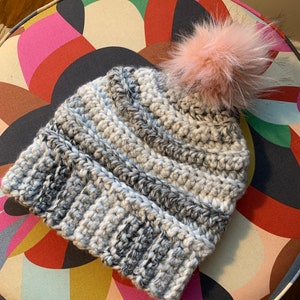 Warm Crocheted Beanie Hat
