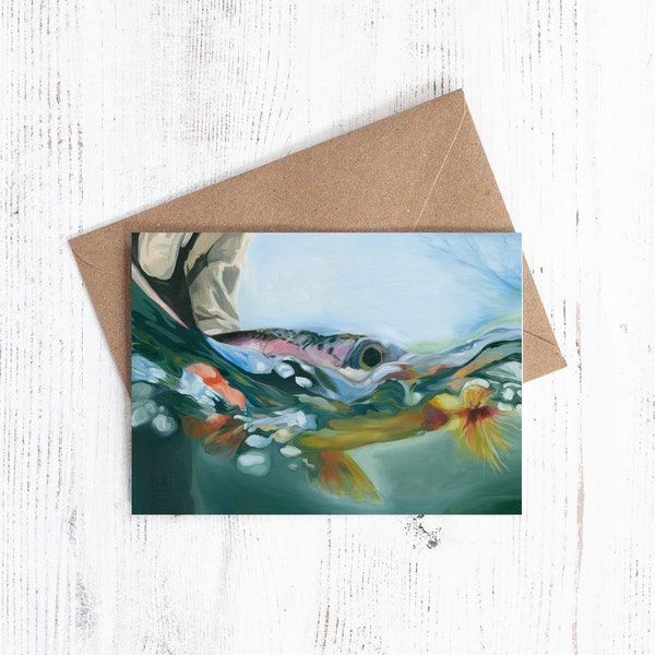 Trout Greeting Card - Blank Card - Flyfishing Card - Father's Day