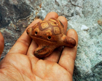 Vintage Shaman whistle Ocarine Turtle