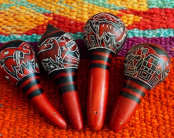 4 Andean gourd rattles for your ceremonies