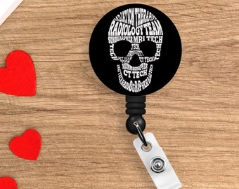 Imaging modalities Skull Badge reel | radiology | badge reel | Badge holder | rad tech | radiologic technologist | X-ray | Skull