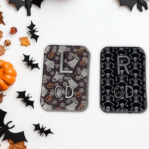 X-ray Markers Halloween Retro Flower Ghosts and Skeletons with lead letter initials
