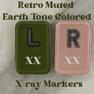 Custom Retro Muted Earth Tone X-ray Marker Replacement for Radiologic Technologists - Personalized Radiology Markers with Initials