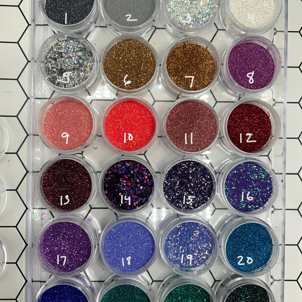 4 grams of glitter, over 48 different colors to choose from, use for DIY projects xray markers, molds