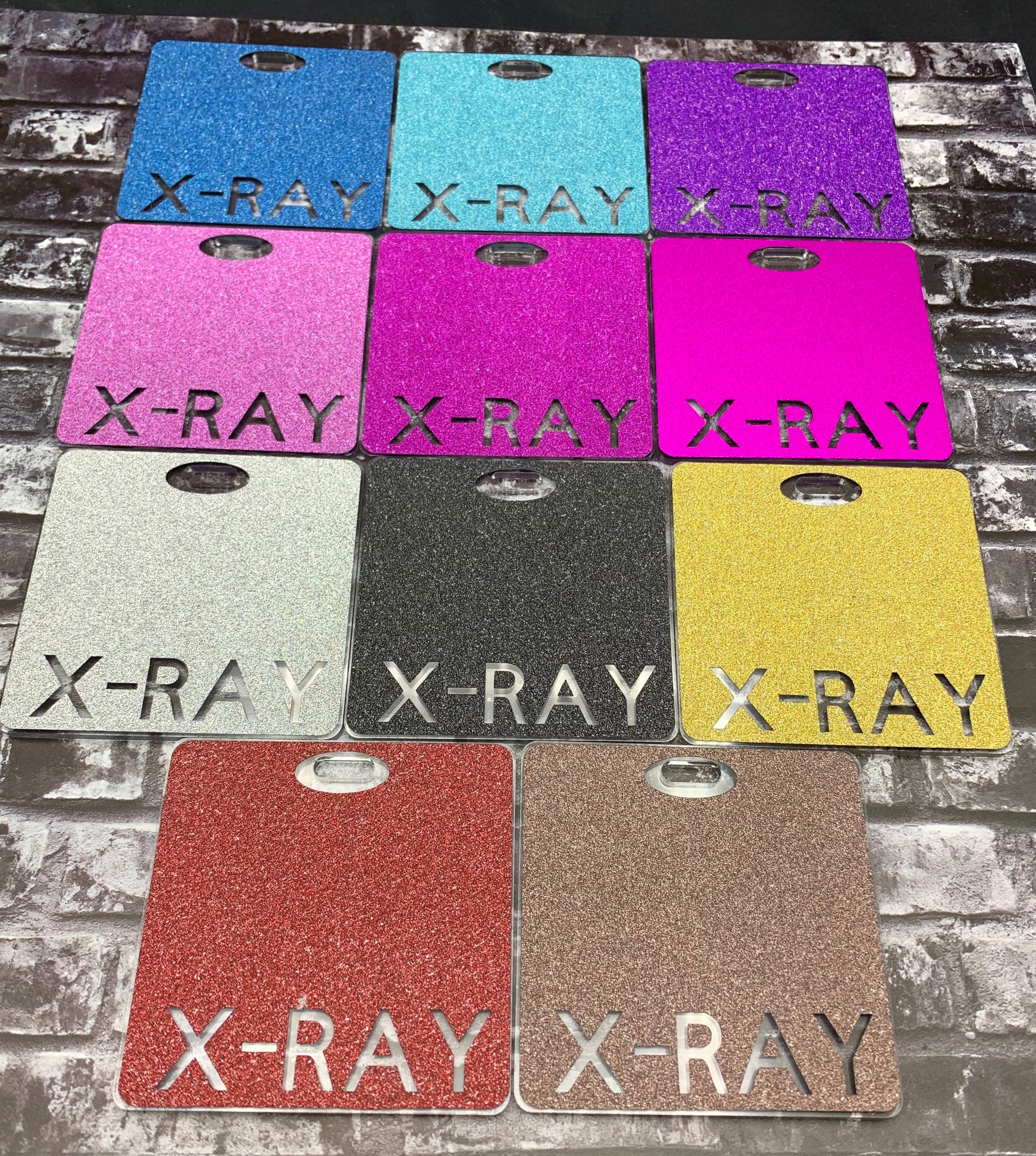 X-ray Marker Badge Holder, glitter vinyl, heavy duty marker parker