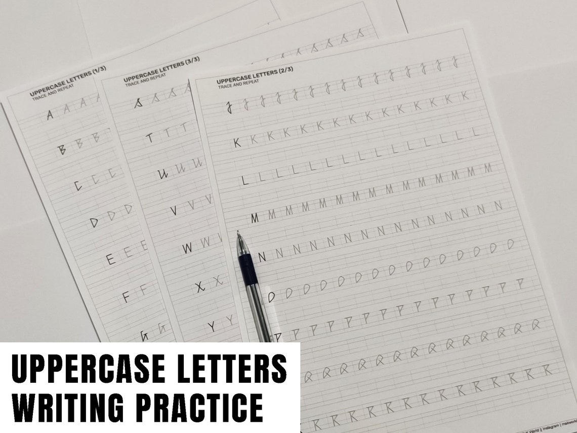 Printable Sharp Edge Cursive handwriting worksheets | Etsy