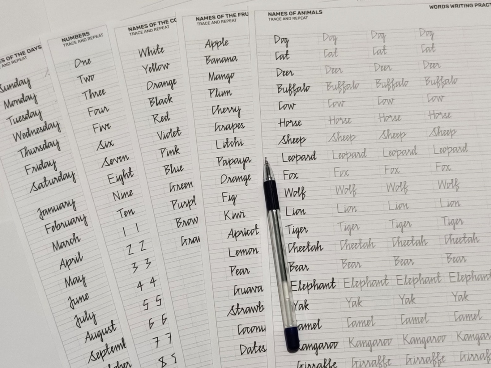Printable Sharp Edge Cursive Handwriting Worksheets Etsy