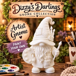 Artist Gnome Paint Your Own | DIY Craft | Unpainted Figurine