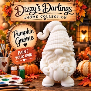 Pumpkin Gnome Paint Your Own | DIY Craft | Unpainted Figurine
