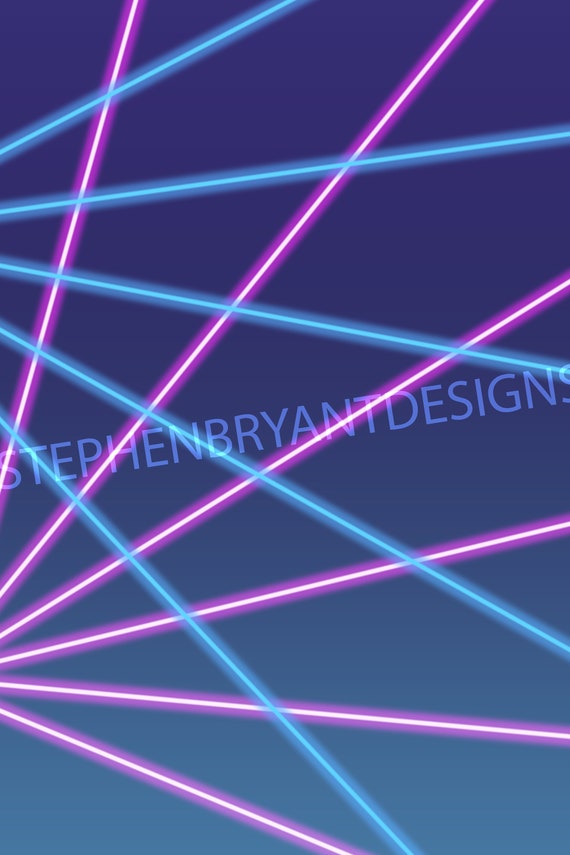 Neon Digital Retro Background Neon Laser Beams 80s Neon - Etsy