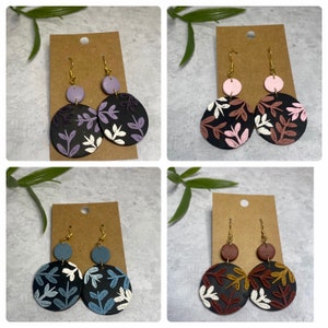 Handmade Clay Earrings, Floral Earrings, Teacher Earrings, Gift for her, Handmade Gift