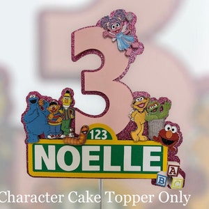Charakter Geburtstag / Cake Topper / 123 Cake Topper / Sesam 3D Cake Topper / Geburtstag / Partygirlande