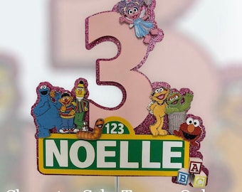 Character cake topper /  street cake topper / 123 cake topper / Sesame  3D cake topper / street banner / Sesame  birthday