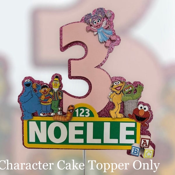 Character cake topper / sesame street cake topper / 123 cake topper / Sesame Street 3D cake topper / street banner / Sesame Street birthday