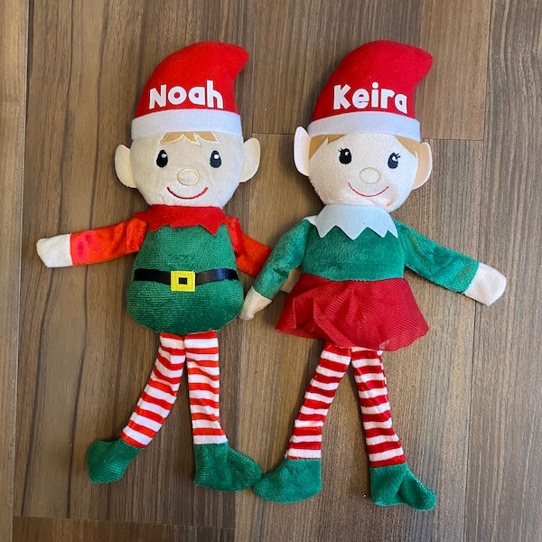 Personalized Plush Elves, Personalized Plushies, Personalized Elves, Personalized Stuffed Elf