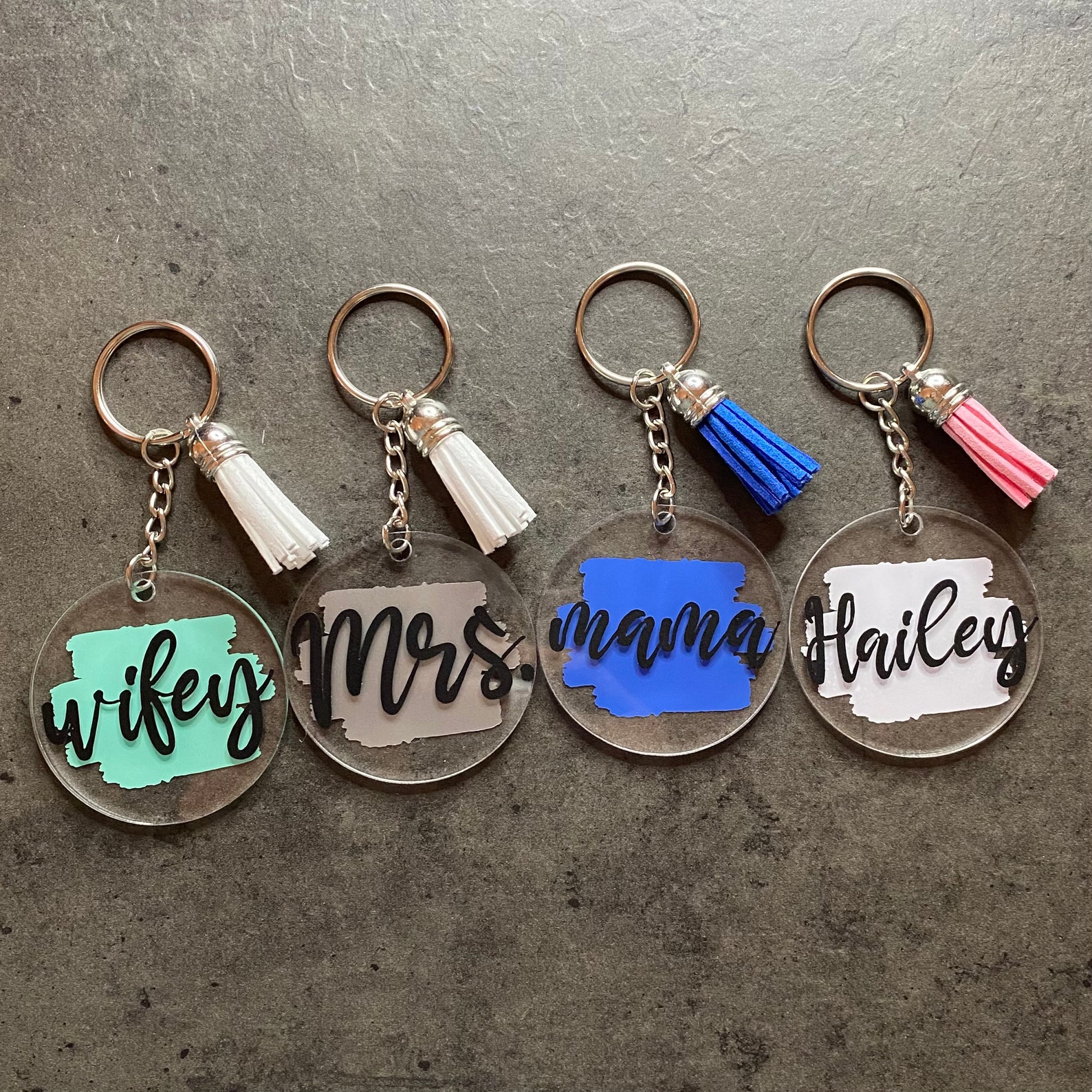 Personalized Keychain, Wifey Keychain, Name Keychain, Mama Keychain