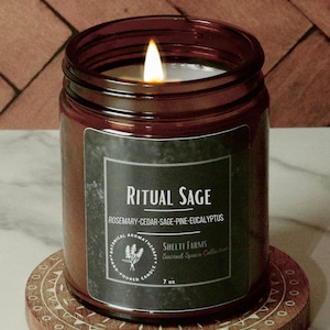 Ritual Sage - Botanical Aromatherapy Candle - Sacred Space Collection • Cedar|Rosemary|SAGE|Lavender|Pine •