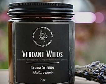 Verdant Wilds - Botanical Aromatherapy Candle - Folklore Collection • Balsam|Eucalyptus|Cedar|Juniper|Patchouli •