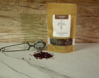 Hazel Decadence - Premium Loose Leaf - Lavender Blend Tea - Decaf • Honeybush|Hazelnut|Cocoa Nibs|Spice •