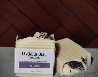 Lavender Luxe - Natural Bar Soap - Inspired Wellness • Lavender|Kaolin Clay • No Grit - Rough Cut