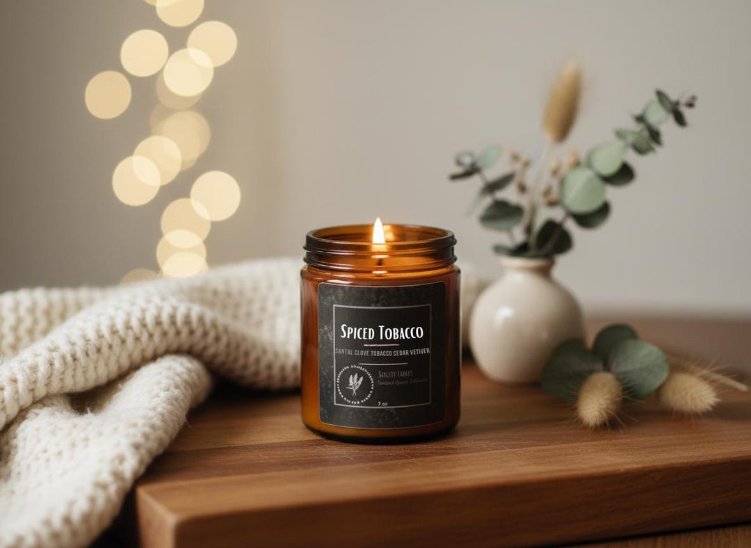 tobacco and vetiver candle Spiced Tobacco - Botanical Aromatherapy Candle - Sacred Space Collection •  Sandalwood|cedar|tobacco|vetiver|clove •