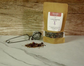 Lavender Haze - Premium Loose Leaf - Lavender Blend Tea - Lightly Caffeinated • White Tea|Green Rooibos|Strawberry|Hibiscus|Vanilla •