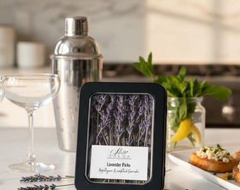 Lavender Garnishing Picks • Cocktail & Appetizer • Culinary Grade