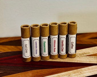 Natural Lip Balm - Botanical Infused - Inspired Wellness - Compostable Tubes • Lavender • Chai • Peppermint • Rose • Coffee • Earl Grey •