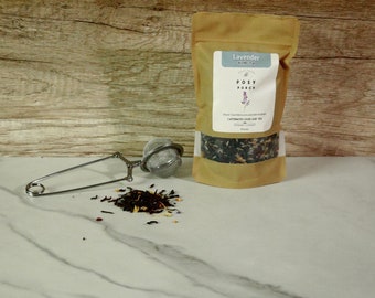 Posy Porch - Premium Loose Leaf - Lavender Blend Tea - Caffeinated - Sun Tea • Ceylon Black Tea|Orange|Hibiscus|Rosehip •