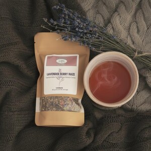 Lavender Haze - Premium Loose Leaf - Lavender Blend Tea - Lightly Caffeinated • White Tea|Green Rooibos|Strawberry|Hibiscus|Vanilla •