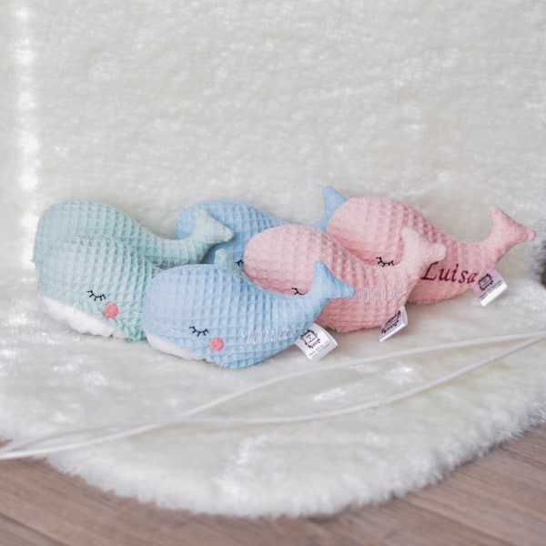 Walfisch-Kissen | personalisierbar | verschiedene Größen | Geschenk zur Geburt | Taufgeschenk | Kuscheltier | Kinderzimmerdeko | Patenkind