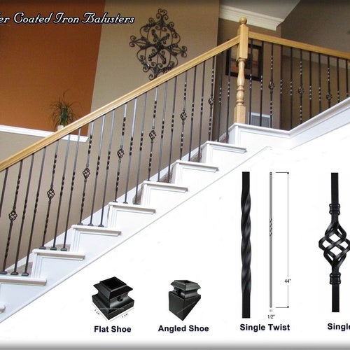 Stair Railing Parts Iron Balusters Iron Spindles Staircase Etsy