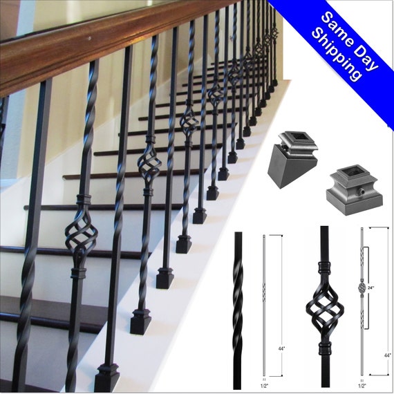 Iron Balusters Iron Stair Parts Iron Stair Railing Parts Etsy