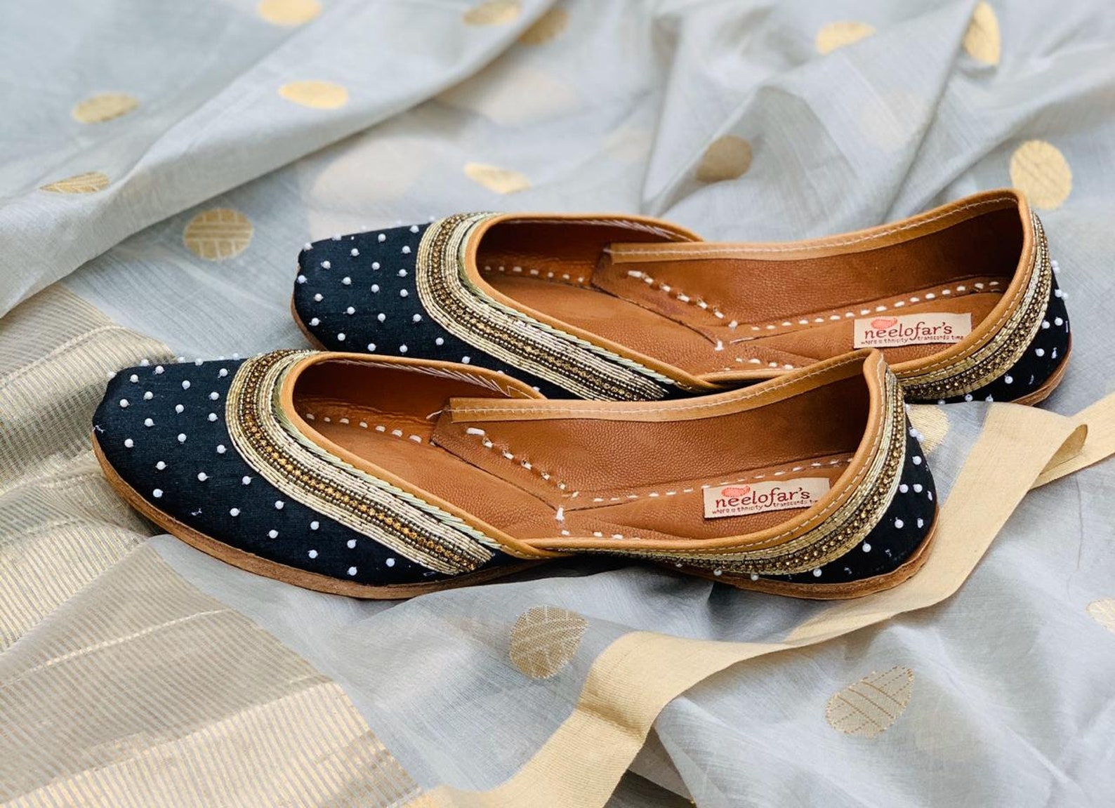 Indian Juttis With Beads Women Wedding Jutti Beaded Shoes Etsy