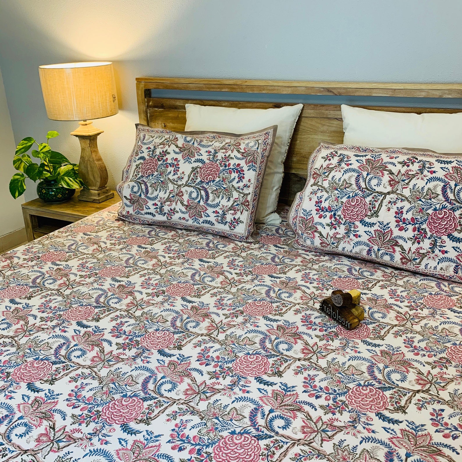 Floral Bedsheets Indian Hand Block Print Bedspread Etsy