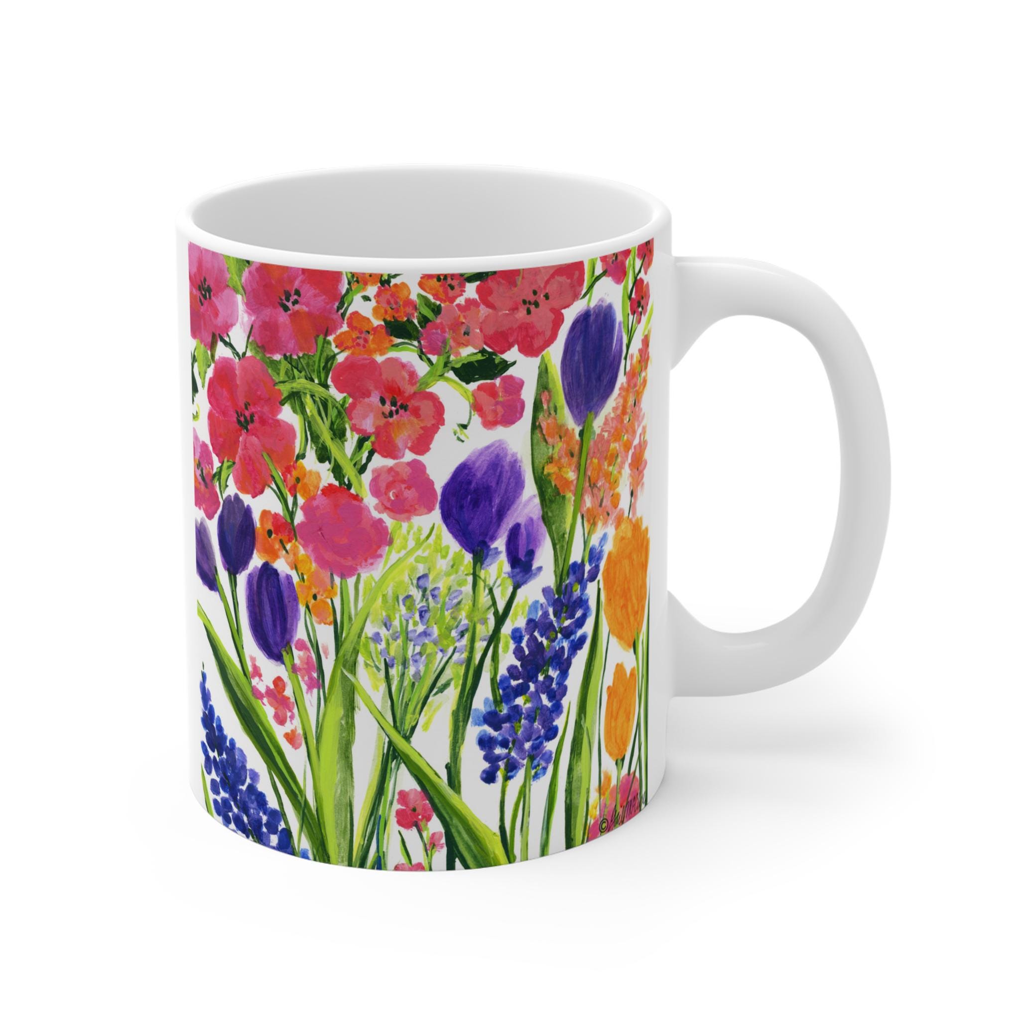 Dunoon fine bone China beker Lomond WILD GARDEN Daffodil voorjaars bloemen Narcis en Tulp