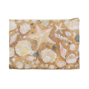 Seashell Art Accessoire-Tasche: Sandy Beach Zipper Bag