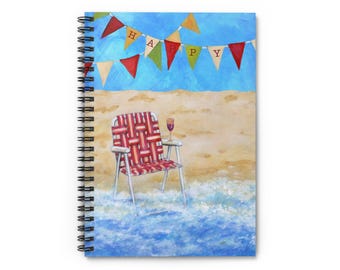 Happy Lawn Chair Journal: Hand-Painted Design